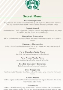 Starbucks Hidden Menu - Popular Drinks